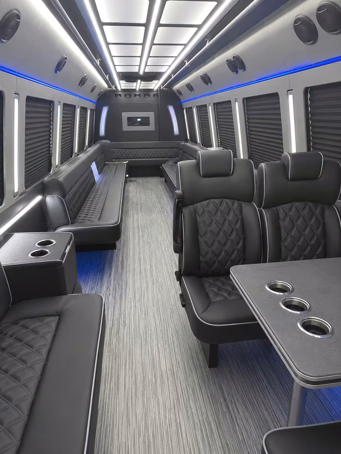 15 passenger party bus inside