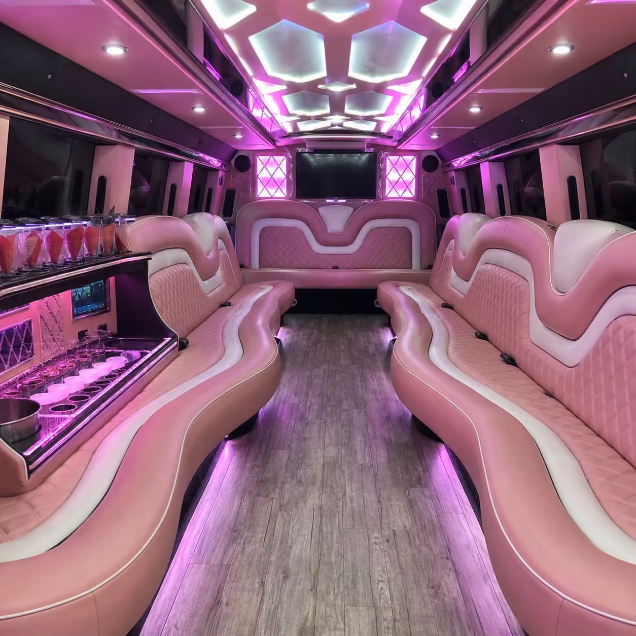 pink limo interior